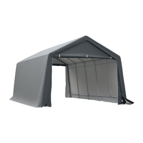 12' x 20' Carport Portable Garage, Heavy Duty Storage Tent, Patio Storage Shelter w/ Anti-UV PE Cover and Double Zipper Doors, for Motorcycle Bi