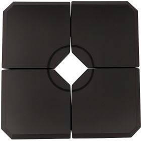 4-Piece Heavy Duty Cantilever Offset Umbrella Stand Base Weight, 264 lb. Capacity, Easy to Fill with Water or Sand