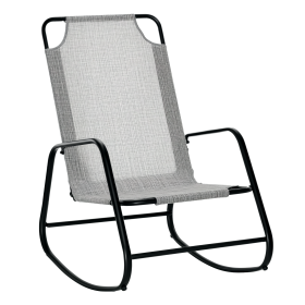 Garden Rocking Chair, Outdoor Indoor Sling Fabric Rocker for Patio, Balcony, Porch, Grey