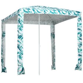 Quick Beach Cabana Canopy Umbrella, 6.5' Easy-Assembly Sun-Shade Shelter with Sandbags and Carry Bag, Cool UV50+ Fits Kids & Family, Green Cocon