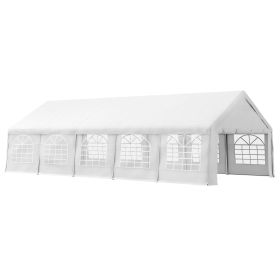 32x16 Outdoor Canopy Tent Heavy Duty Carport Tent with Cathedral Window Design for Party & Wedding, Removable Sidewalls, White