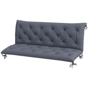 59" x 38" Tufted Bench Cushion for Outdoor Furniture, 3-Seater Replacement for Swing Chair, Patio Sofa/Couch, Dark Gray