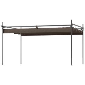 10' x 13' Metal Retractable Pergola Canopy, Outdoor Pergola for Garden, Patio, Backyard, Deck, Brown