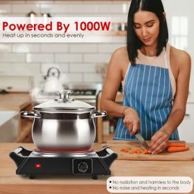 Electric Single Burner Portable Heating Hot Plate Stove Countertop RV Hotplate With 5 Temperature Stepless Adjustments Portable Handles (Option: Single Burner)