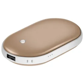 Portable Hand Warmer 5000mAh Power Bank Rechargeable Pocket Warmer Double-Sided Heating Handwarmer (Option: Gold)