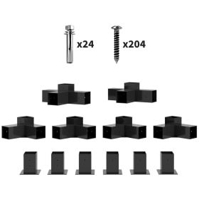 12PCS Pergola Kit, Pergola Brackets with 3-Way & 4-Way Corner Brackets for 4"x4" (Actual 3.6"x3.6") Lumber (Option: Black-665x310x505 mm)