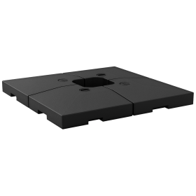 4 Pieces Cantilever Patio Umbrella Base, Outdoor Offset Umbrella Weights, 176 lbs Capacity Water or 264 lbs Capacity Sand  Plates Set, Black (Option: Black-505x525x540 mm)
