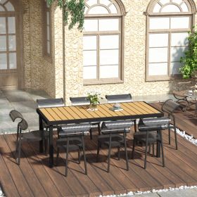 Outdoor Dining Table for 6 Person (Option: Natural Wood-705x195x975 mm)