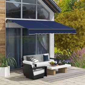 10' x 8' Retractable Awning (Option: Blue-1710x305x165 mm)