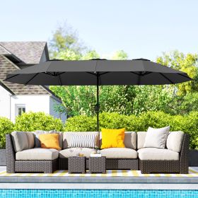. Extra Large Patio Umbrella with Easy Crank Handle (Option: Dark Gray-1320x310x140 mm)