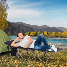 Folding Camping Cots for Adults with Carry Bag (Option: Black-220x170x1050 mm)