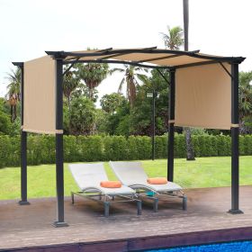 8' x 10' Retractable Pergola Canopy (Option: Khaki-1180x360x185 mm)