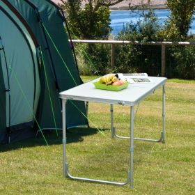 47" Lightweight Portable Folding Easy Clean Camping Table with Carrying Handle (Option: Silver-680x80x690 mm)