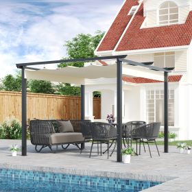 10' x 10' Retractable Pergola Canopy (Option: Cream-2250x295x210 mm)