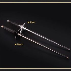 26 Inch Multifunctional Hiking Pole, Level 3, Extendable, Portable,car Mounted, Impact Resistant, Used For Hiking, Camping (Option: Black)