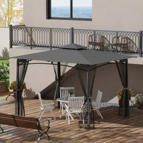 10' x 12' Outdoor Gazebo with Nettings (Option: Dark Gray-1690x510x170 mm)