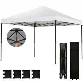 10 x 10 ft Pop Up Canopy Tent with One Push Setup, Outdoor Portable Instant Canopy Shelter w/ Roller Bag, White (Option: White-1210x205x220 mm)